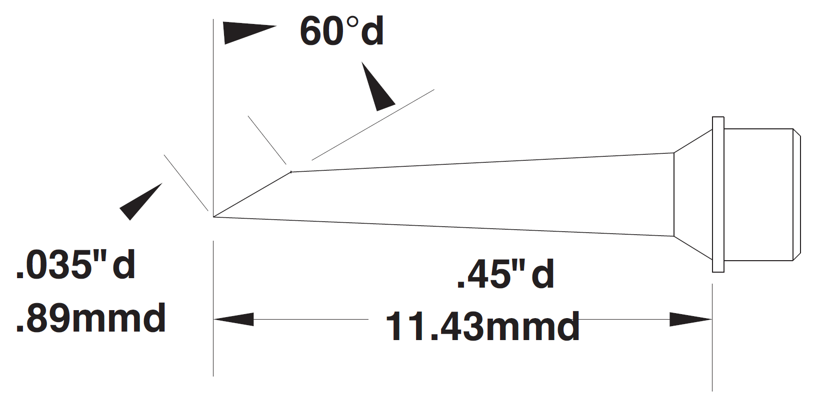 Картридж-наконечник для MX, миниволна 0.89х11.43мм, серия 1