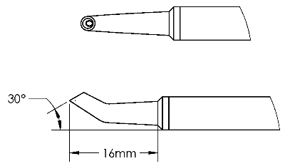 Картридж-наконечник GTC, миниволна, вогнут. изогн. RCH, 2.5X16.0MM, 30град.