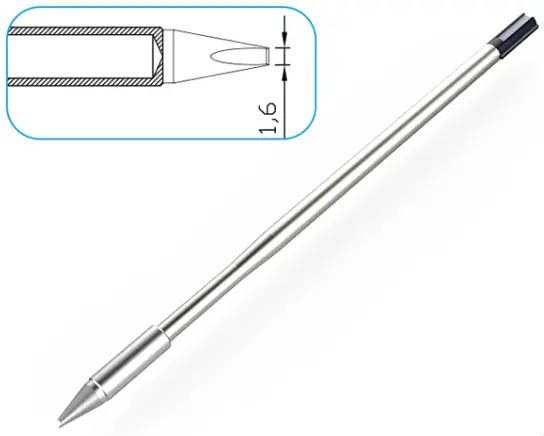 Картридж-наконечник для GT-Y130, клиновидный 1.6 х 10мм