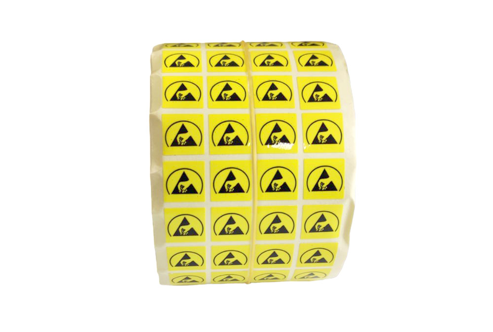 Наклейка с предупреждением, размер 15х15мм (1000шт в рулоне)