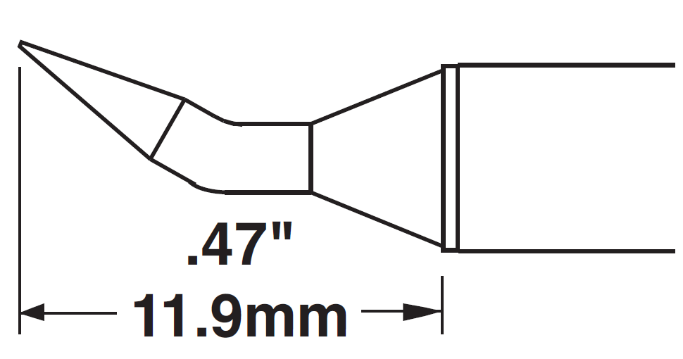 Картридж-наконечник для СV/MX, клин изогнутый 1.5х11.9мм (замена STTC-899)