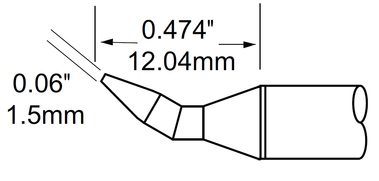 Картридж-наконечник для MFR-H1, клин изогнутый 1.5х12.04мм