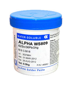 Паяльная паста  ALPHA  WS809 - Sn62Pb36Ag2 тип 4, 0,5кг