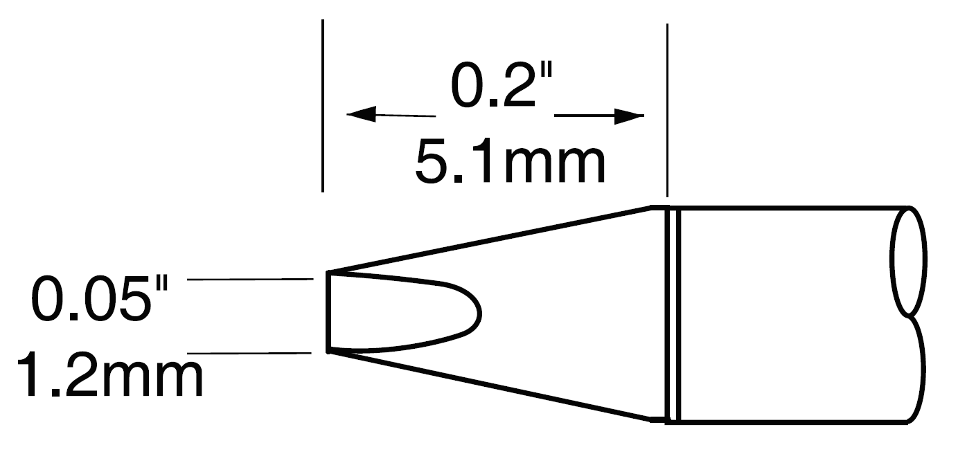 Картридж-наконечник для MX-UF, клин, 1.2х5.0мм