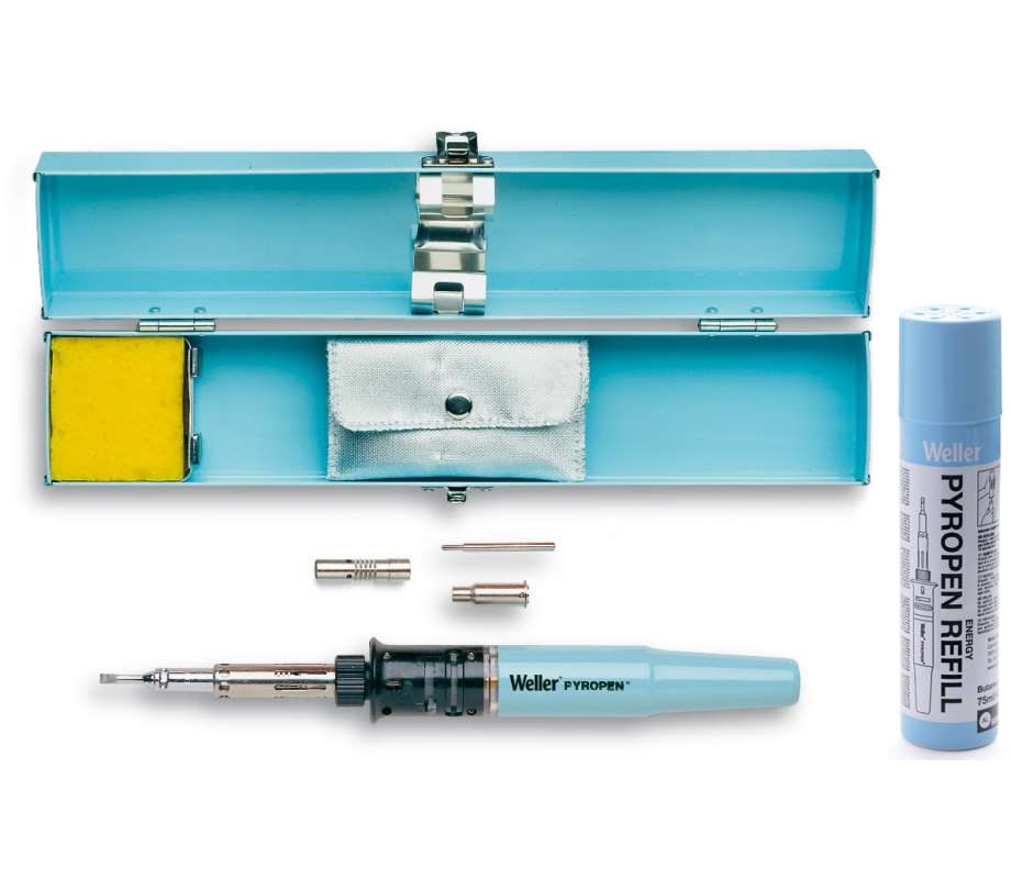 Газовый автономный паяльник Weller PYROPEN, с кейсом и насадками (7040U, 70-01-02, 70-01-52, 70-07TU