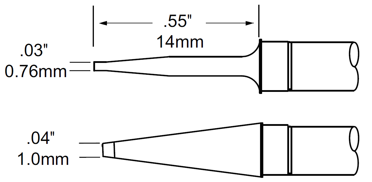 Картриджи-наконечники для MFR-H4-TW, шпатель, 1.0х14мм, серия C (пара)
