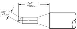 Картридж-наконечник для СV/MX, скос 30° 1мм (замена STTC-024)