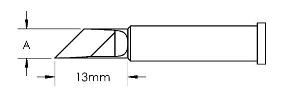 Наконечник GT6, ножевидный, PWR, 2.5X13.0MM, 45град.