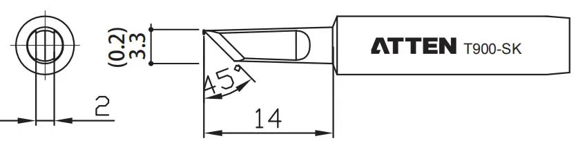 Наконечник для ST-60/80/965, ножевидный 3.3 х 14мм