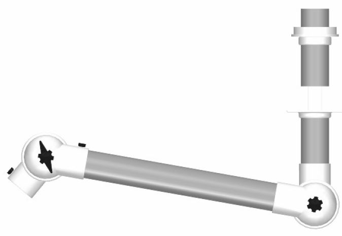 Дымоприемник 2- секционный 50-350-375мм белый потолочный (без раструба)