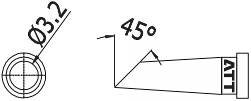 Наконечник для ST-100, косой срез 3.2мм