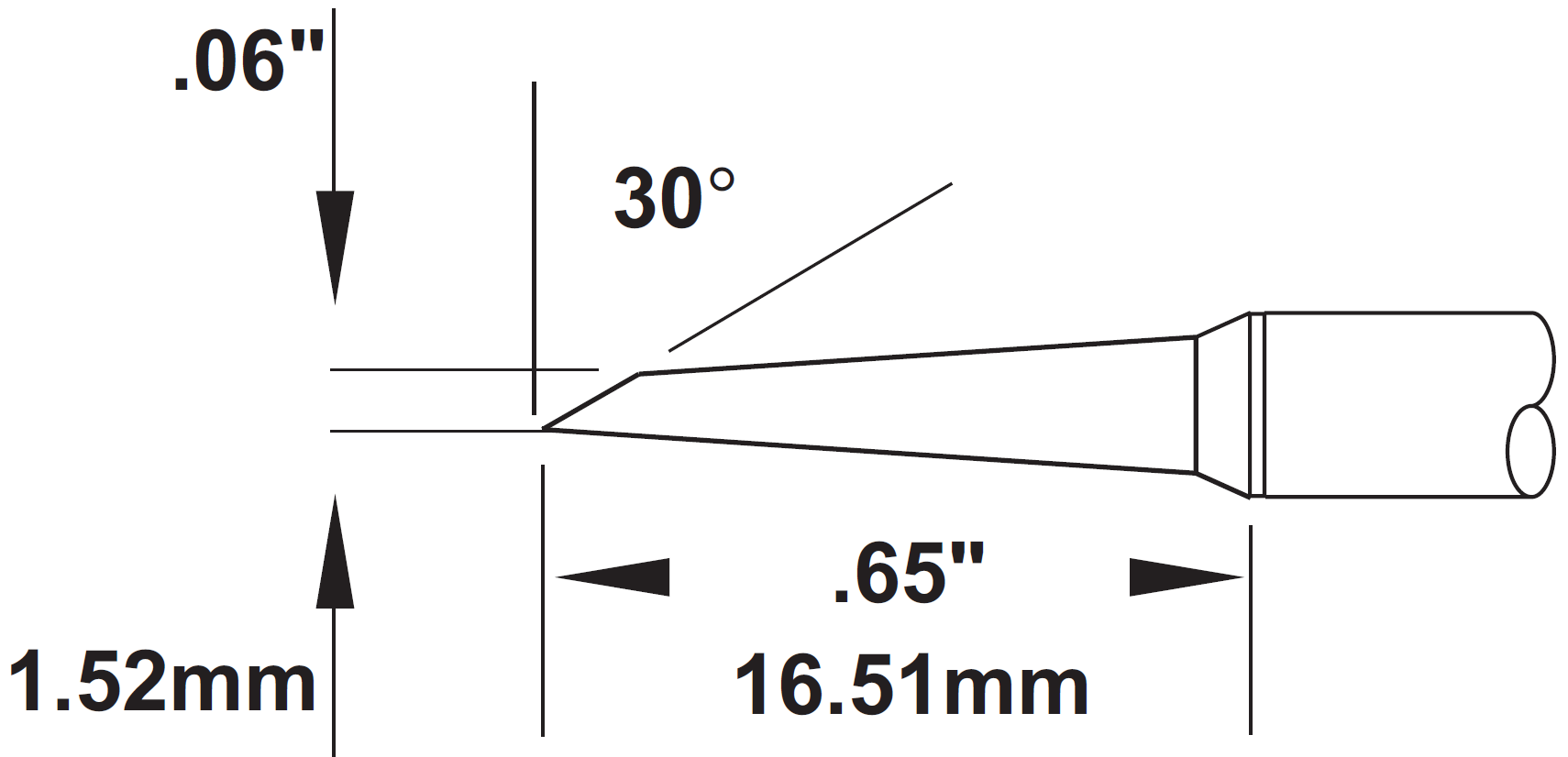 Картридж-наконечник для СV/MX, миниволна 1.5х16.51мм (замена SMTC-8167V1)