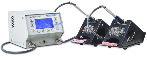 Паяльная станция АЛЬФА102 с двумя паяльниками 100Вт