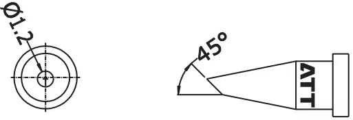 Наконечник для ST-100, косой срез тонкий1.2мм
