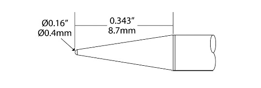 Картриджи-наконечники для CV-UFT, конус, 0.4х8.7мм (комплект)