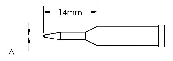 Наконечник GT4, конус, ACC,1.0X14.0MM