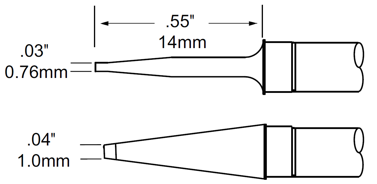 Картриджи-наконечники для MFR-H4, шпатель, 1.0х14мм (пара)