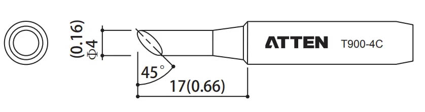 Наконечник для ST-60/80/965, косой срез 4.0 х 17мм
