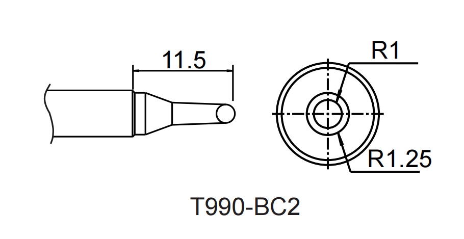 Картридж-наконечник для ST-909, косой срез 2.0 x 11.5 мм