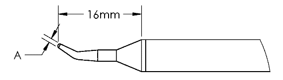Картридж-наконечник GTC, конус изогн. ACC, 0.8X16.0MM