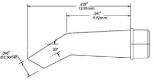 Картридж-наконечник для СV/MX, миниволна изогнутый 30° 2.5мм (замена SMTC-5183)
