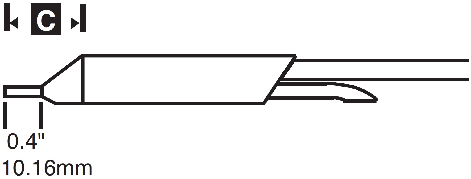 Наконечник для CV/MX-DS, удлиненный, 1.02х1.79мм (замена STDC-704L)