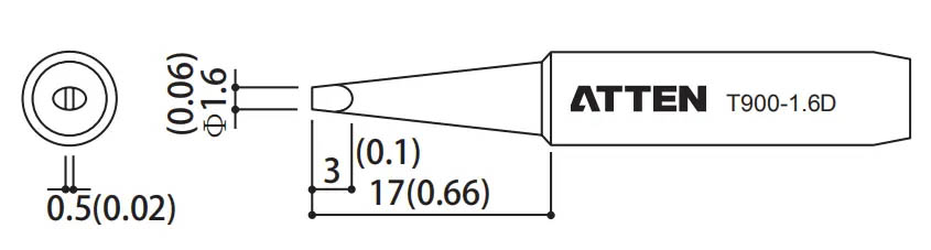 Наконечник для ST-60/80/965, клиновидный 1.6 х 17мм