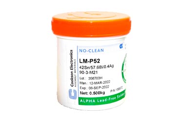 Паяльная паста  ALPHA LUMET P52 Sn42Bi57.6Ag0.4 тип 3, 0,5кг