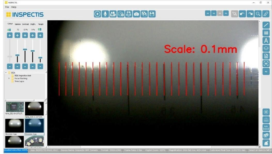 Калибровочная микрометрическая шкала для INSPECTIS BGA