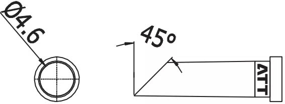 Наконечник для ST-100, косой срез 4.6мм