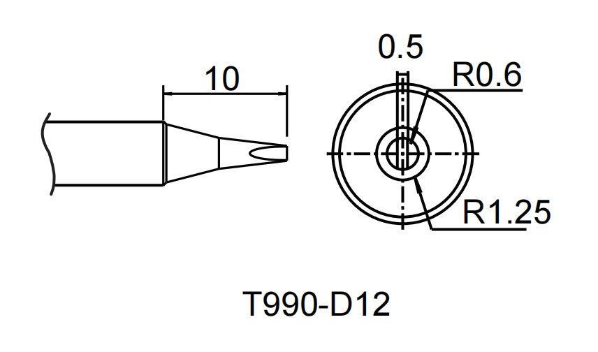 Картридж-наконечник для ST-909, клиновидный 1.2 х 10 мм