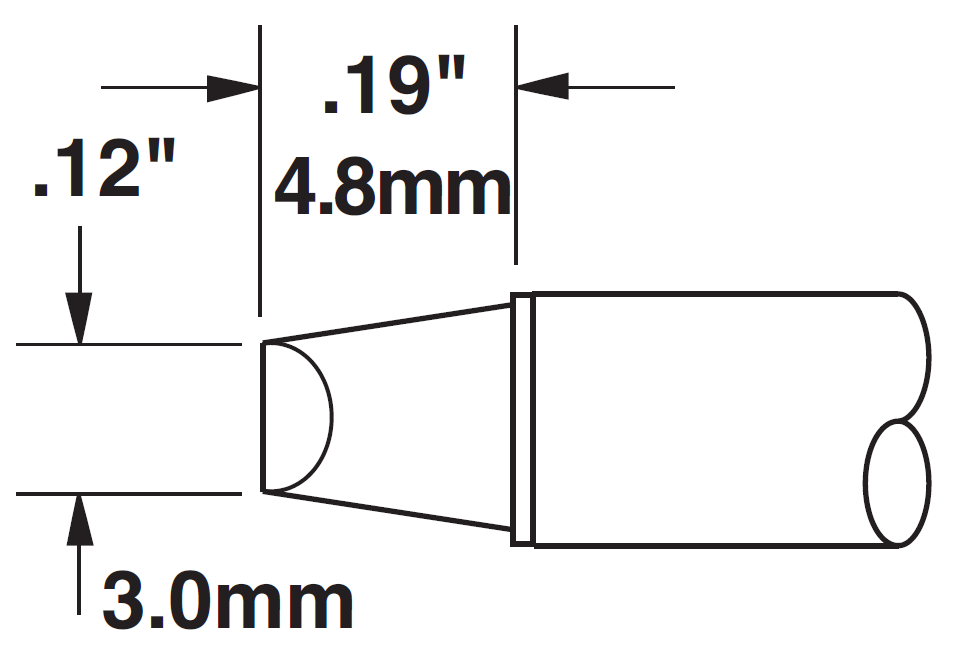 Картридж-наконечник для СV/MX, клин 45° 3.0х4.8мм (замена STTC-813V1)