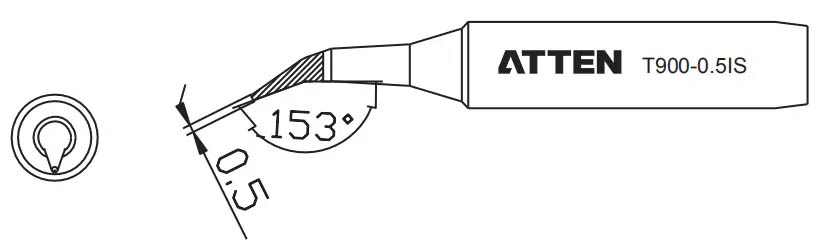 Наконечник для ST-60/80/965, конус изогнутый 0.5 х 12мм