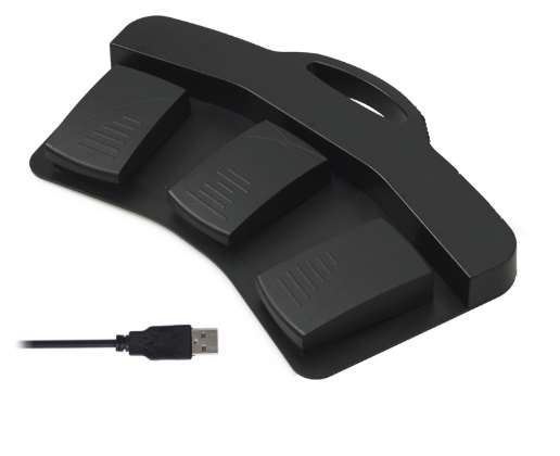 Ножная педаль, подключение по USB к ПК (3 педали)