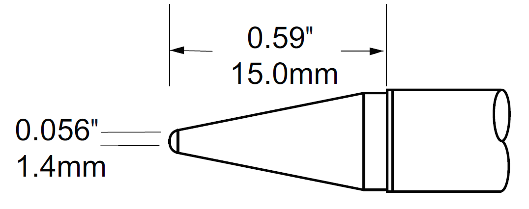 Наконечник для PS900, конус удлиненный 1.4мм, серия C
