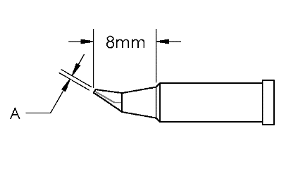 Наконечник GT4, конус, изогн. 0.2X8.0MM