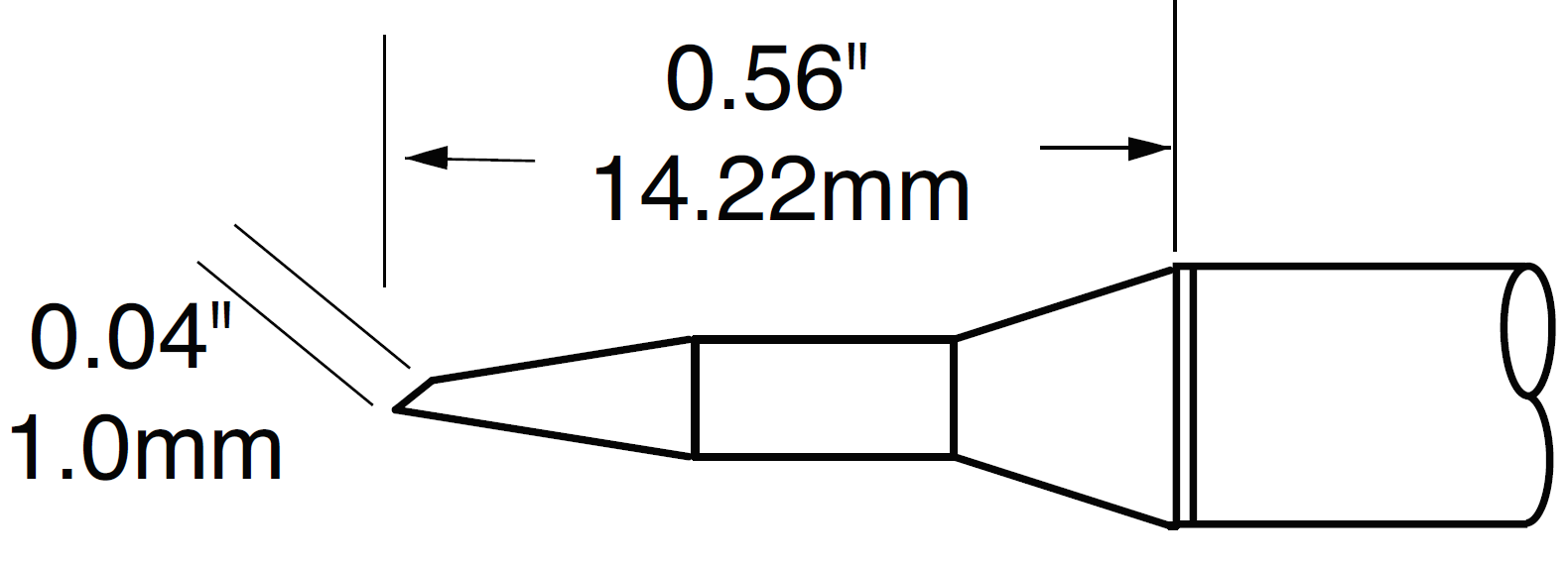 Картридж-наконечник для MFR-H1, срез 60°, 1ммх14.22мм, серия F