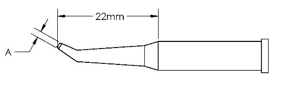 Наконечник GT6, конус изогн. RCH, 1.3X22.0MM