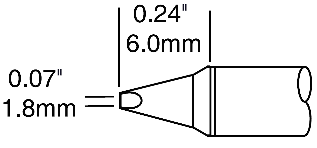 Картридж-наконечник для СV/MX, клин 1.78х6мм (замена STTC-037P)