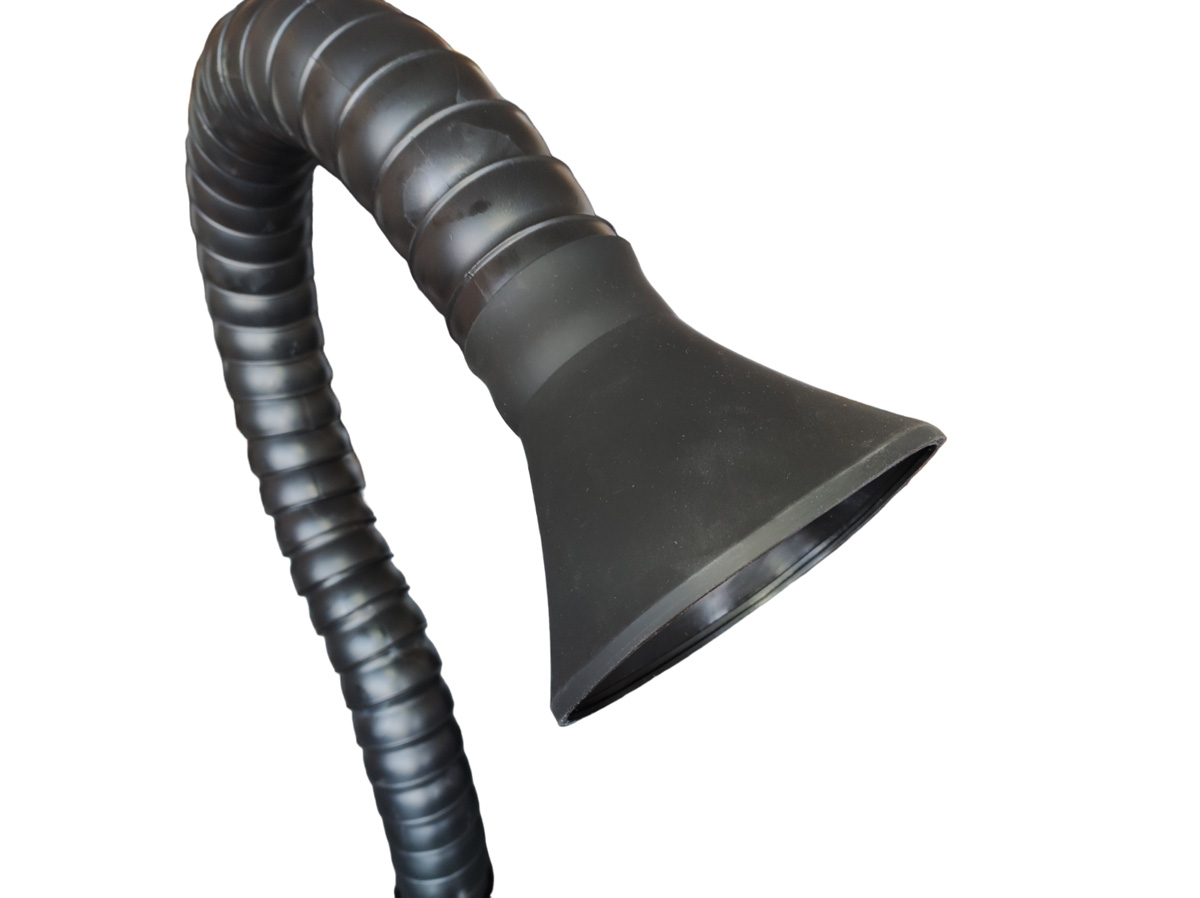 Дымоприемник гибкий SY 75мм х 1,29м c раструбом-воронкой и регулятором потока