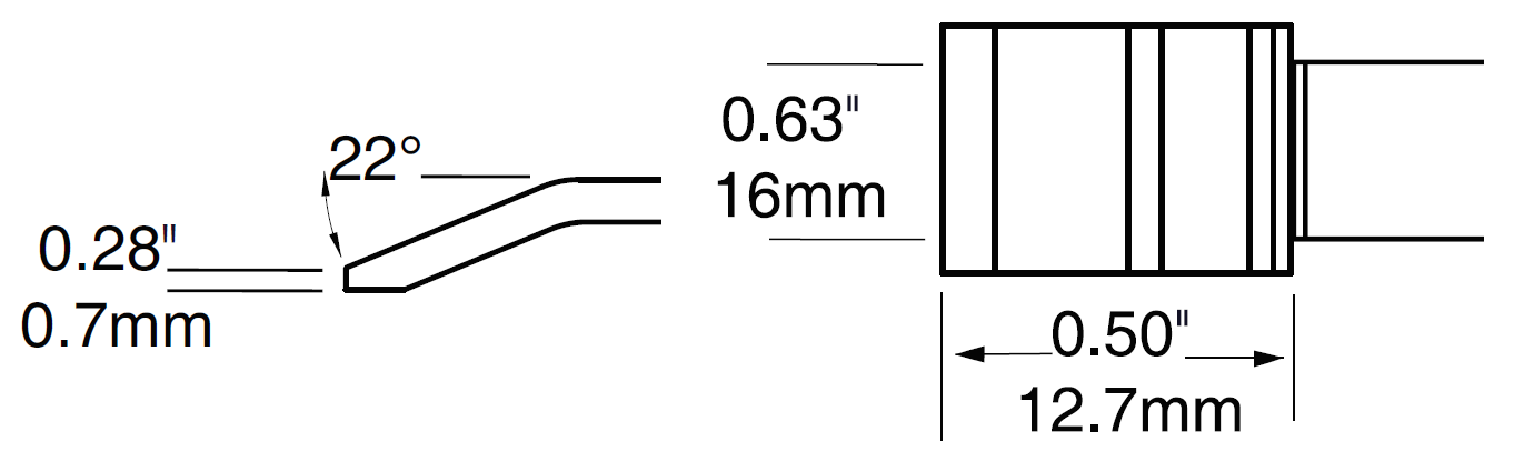 Картриджи-наконечники для CV/MX-PTZ, шпатель изогнутый, 15.75х12.7мм, серия 8 (комплект)