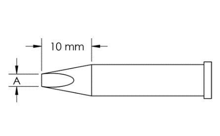 Наконечник GT6, клин, 1.4X10.0MM, 40град.