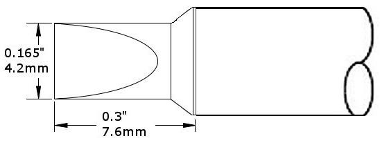 Картридж-наконечник для СV/MX, клин 4.2х7.6мм