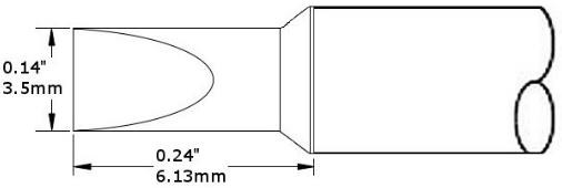 Картридж-наконечник для СV/MX, клин 3.5х6.13мм, серия 9