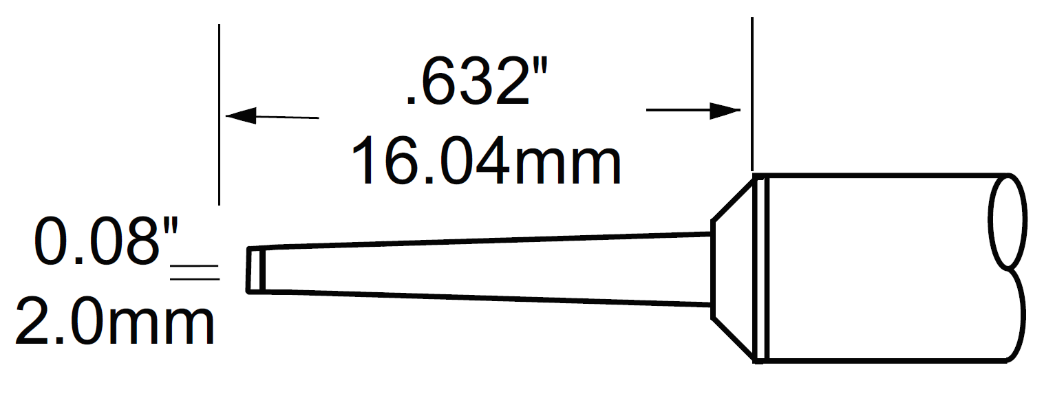 Картридж-наконечник для MFR-H1, клин удлиненный 2.0х16.04мм