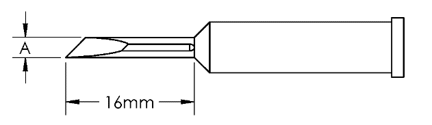 Наконечник GT6, ножевидный, 2.5X16.0MM, 45град.