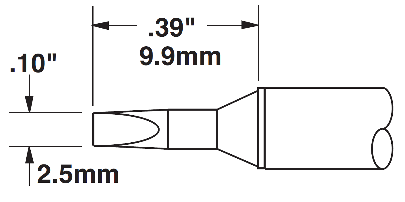 Картридж-наконечник для СV/MX, клин 2.5х9.9мм (замена STTC-836V1)