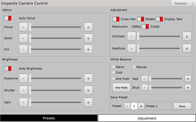 Программное обеспечение для управления камерой с ПК (в комплекте кабель для подсоединения к ПК)