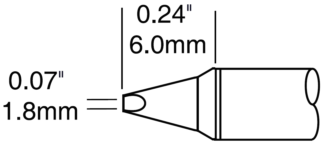 Картридж-наконечник для СV/MX, клин 1.78х6.0мм (замена STTC-137P)
