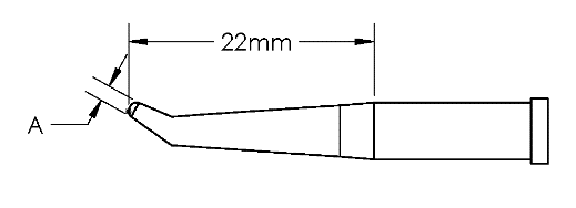 Наконечник GT4, конус, изогн, RCH, 1.3X22.0MM